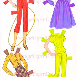 Vintage Paper Doll Printable PDF • Barbie Paper Doll • 1980 80s 1980s ...