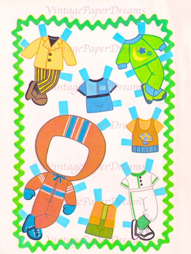 Vintage Paper Doll Printable PDF girl Paper Dolls 70s Etsy