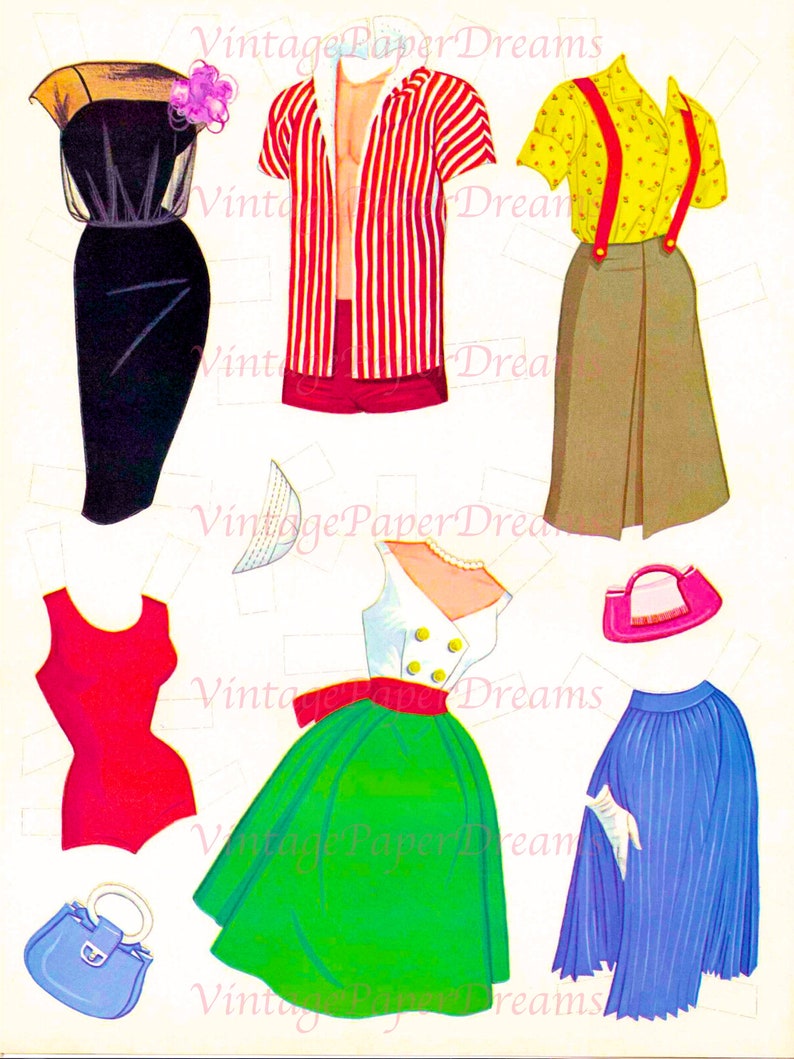 Barbie Paper Doll Printable PDF barbie Ken Midge Paper Dolls - Etsy