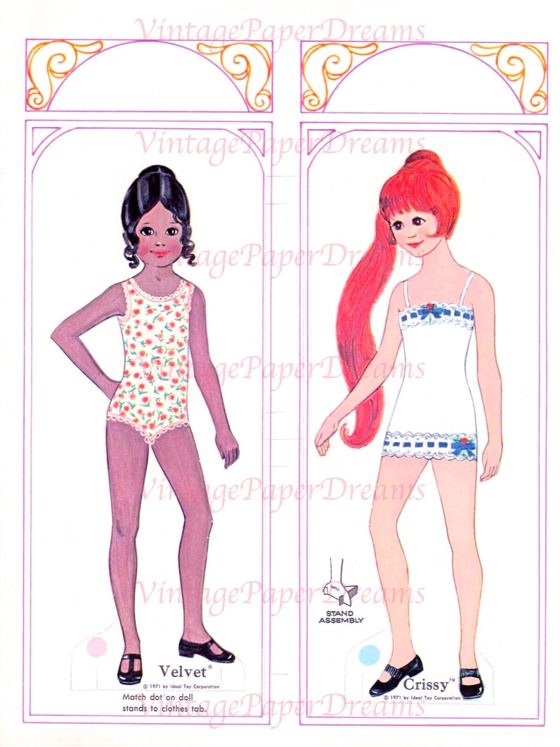 Vintage Paper Doll Printable PDF crissy Paper Doll 70s Etsy