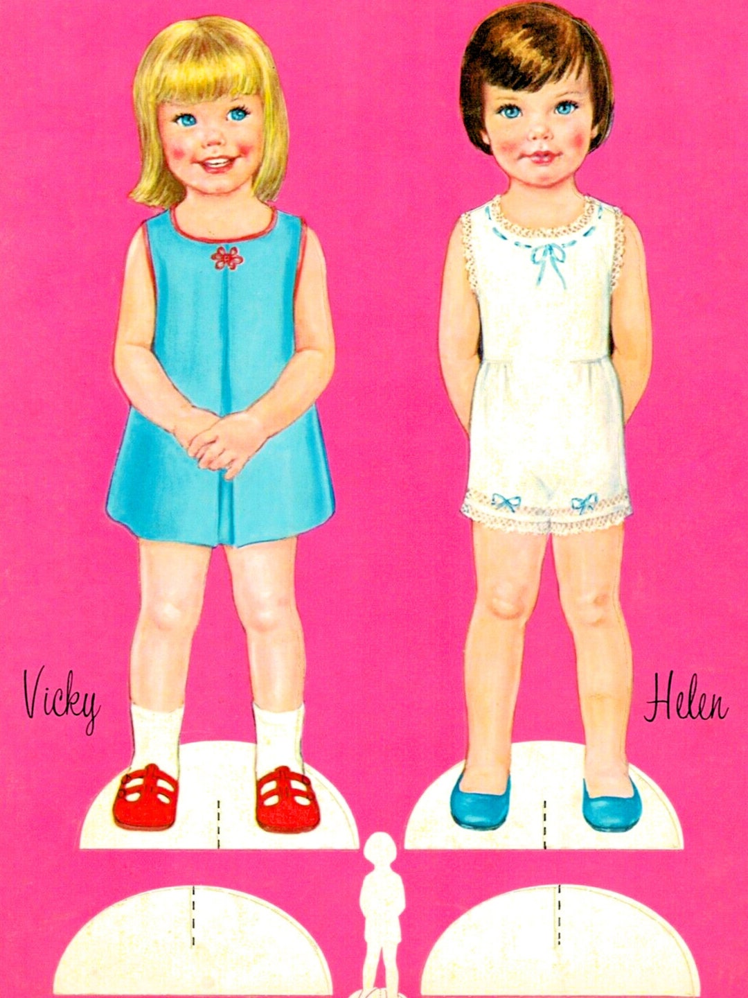 Vintage Paper Doll Printable PDF • Little Girl Paper Dollies • 60s ...