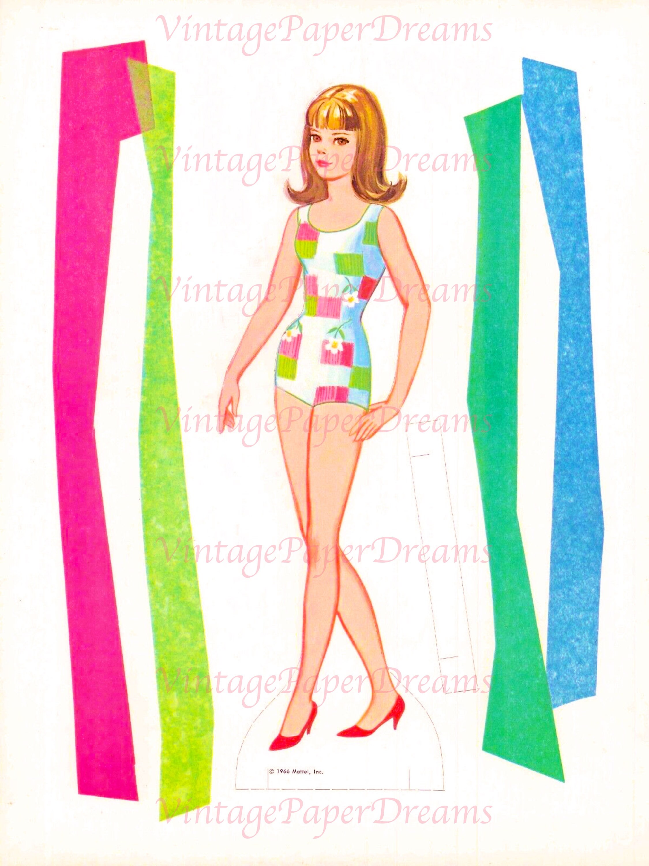Vintage Paper Doll Printable PDF Francie Paper Doll 60s Etsy