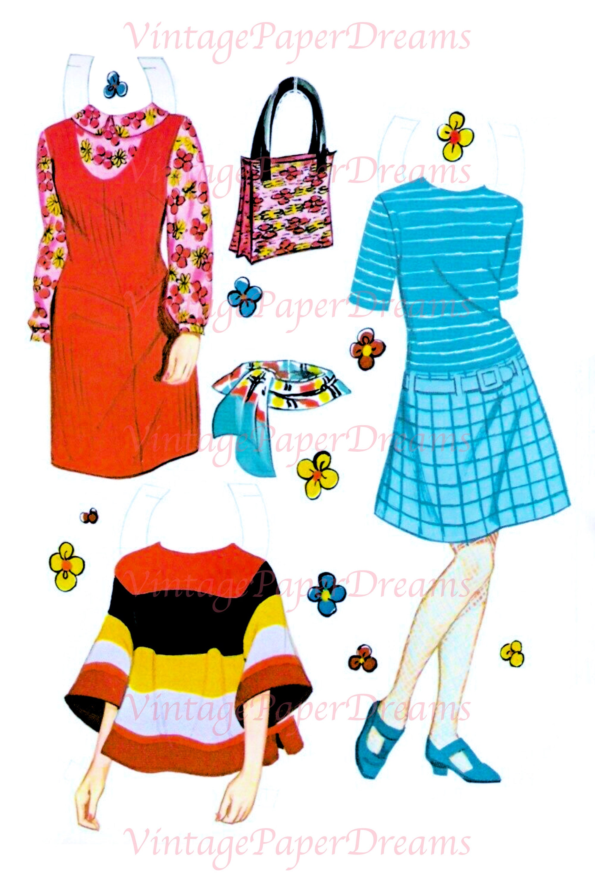 Vintage Paper Doll Printable PDF Music Fashion Paper Doll Etsy Australia