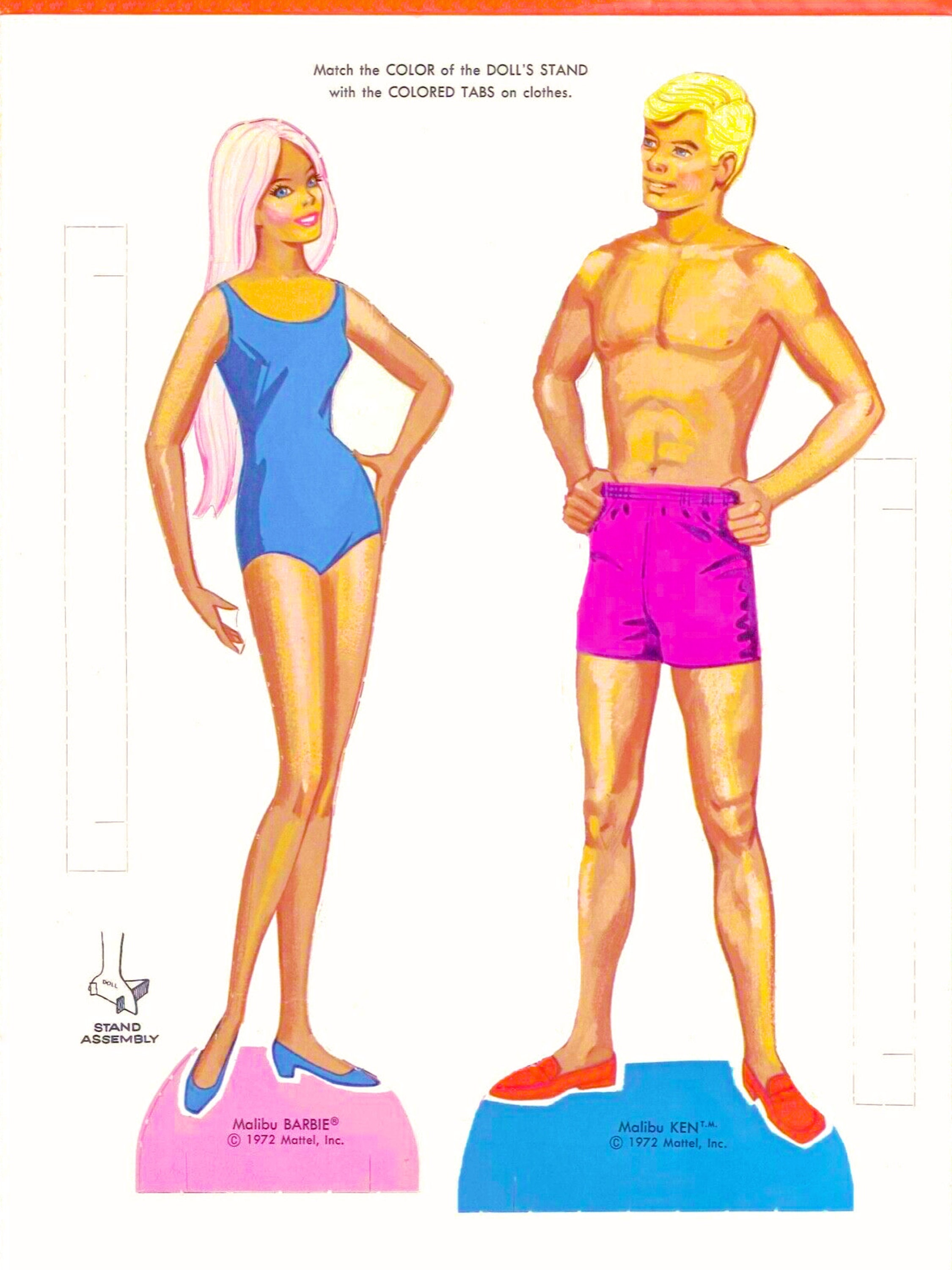 Barbie Paper Doll Printable PDF malibu Barbie Paper Doll Etsy