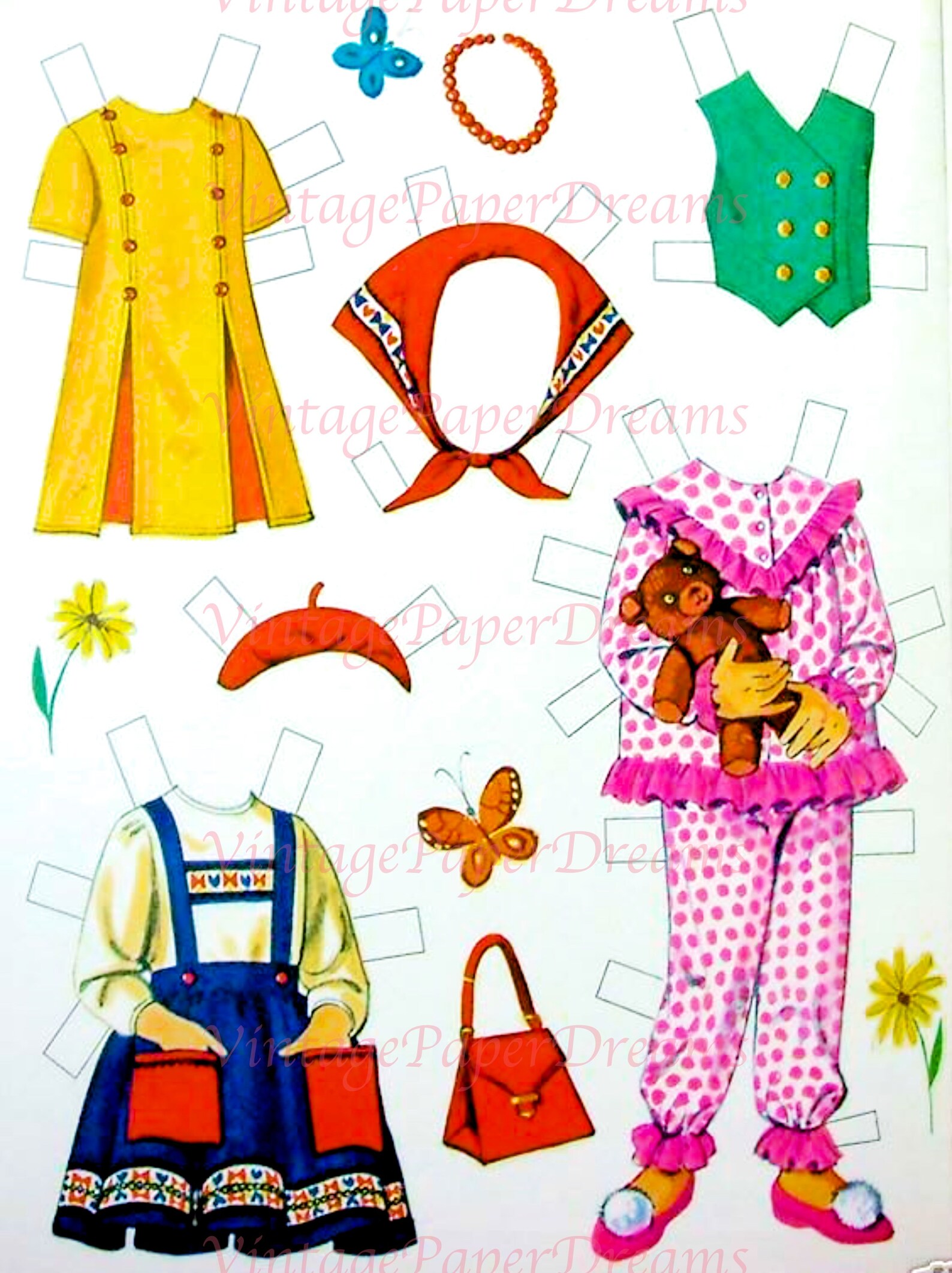 Vintage Paper Doll Printable PDF chatty Cathy Paper Doll Etsy