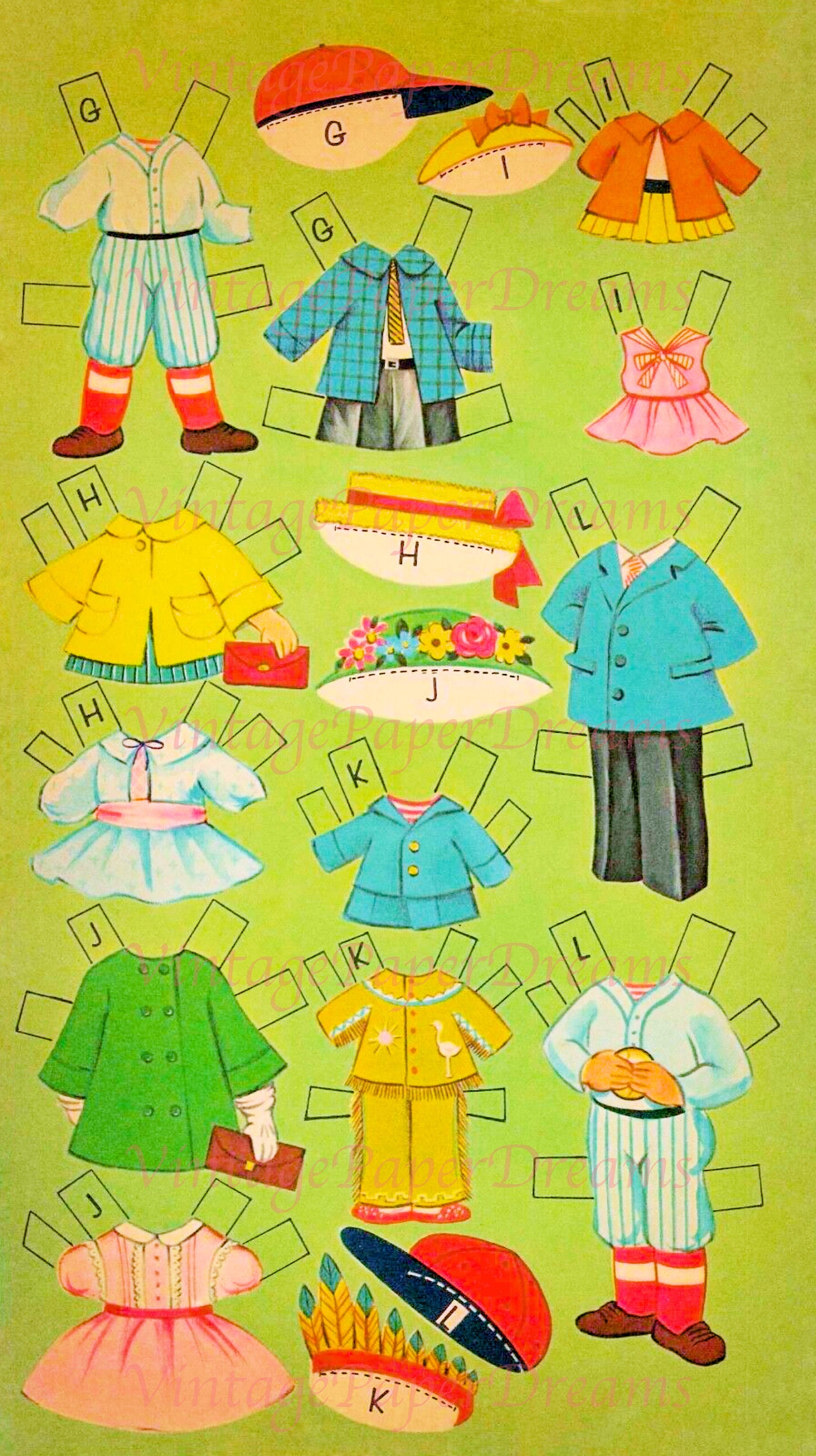 Vintage Paper Doll Printable PDF Dozen Cousins Paper Doll - Etsy