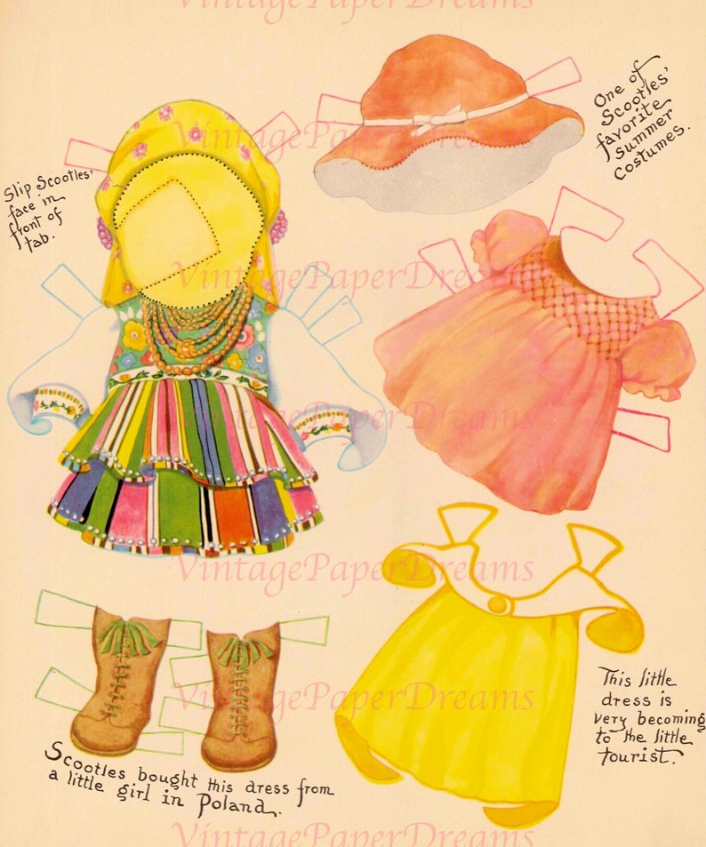 Vintage Paper Doll Printable PDF Scootles and Kewpie Paper Doll 30s ...