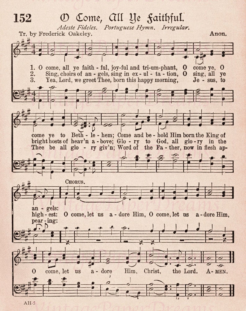 Vintage Printable Christmas Carol Sheet Music PDF - Etsy