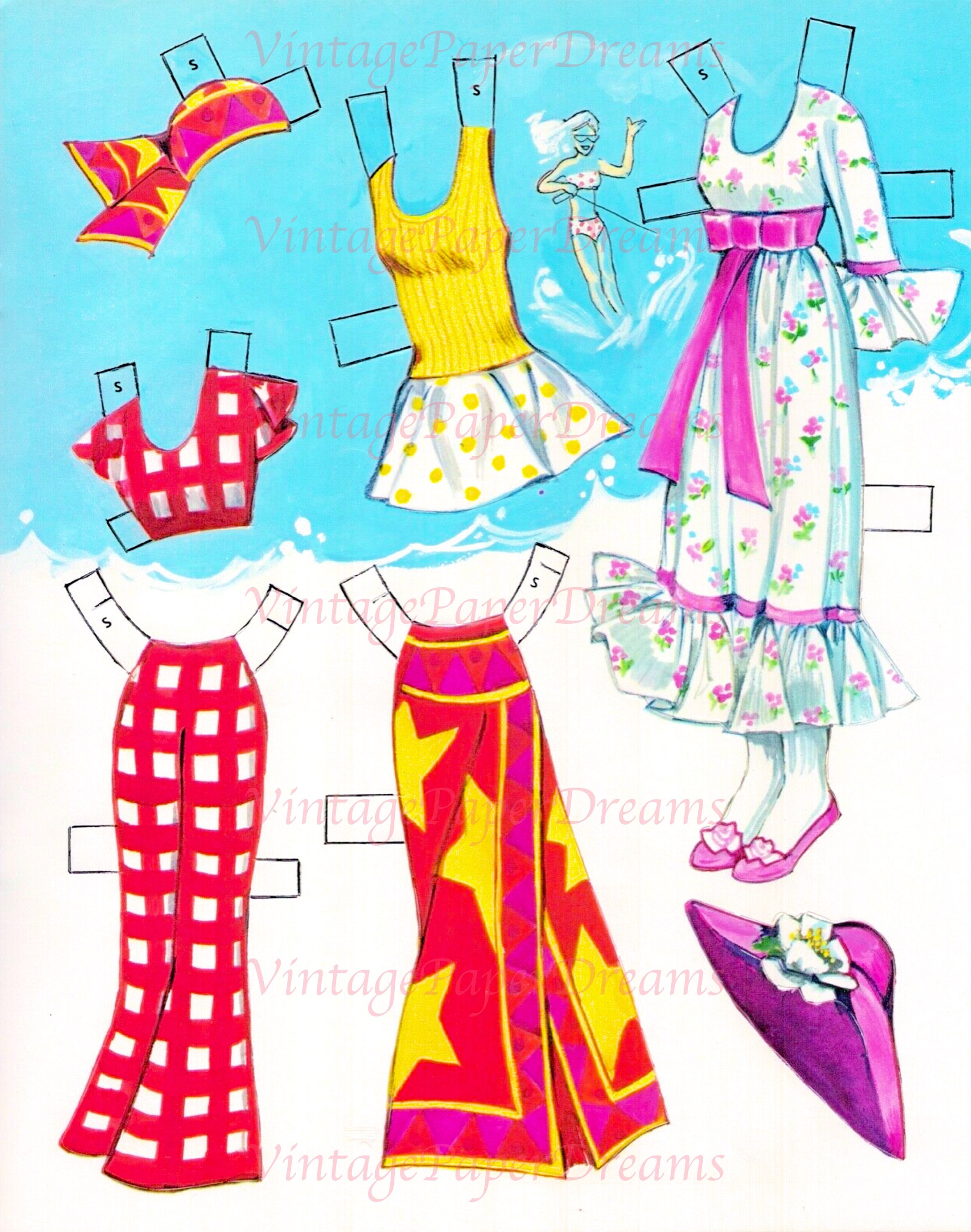 Vintage Paper Doll Printable PDF sports Paper Doll 1974 70s 1970s Paper ...