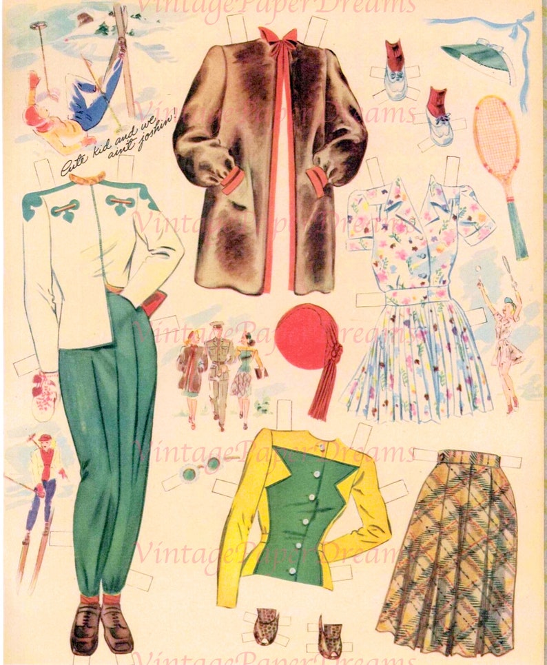 Vintage Paper Doll Printable PDF bob Hope Dorothy Lamour Paper Doll 40s ...