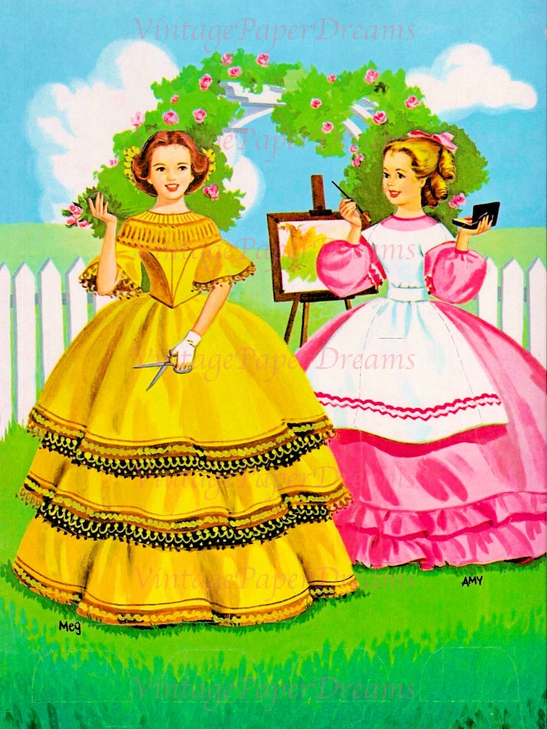 Vintage Paper Doll Printable PDF little Women Paper Dolls Etsy Canada