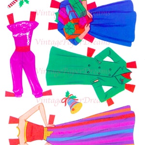 Vintage Paper Doll Printable PDF • Christmas Barbie Paper Doll • 80s ...