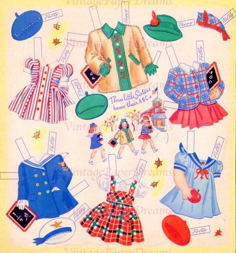 Vintage Paper Doll Printable PDF baby Mine Paper Doll 40s 1940s Paper