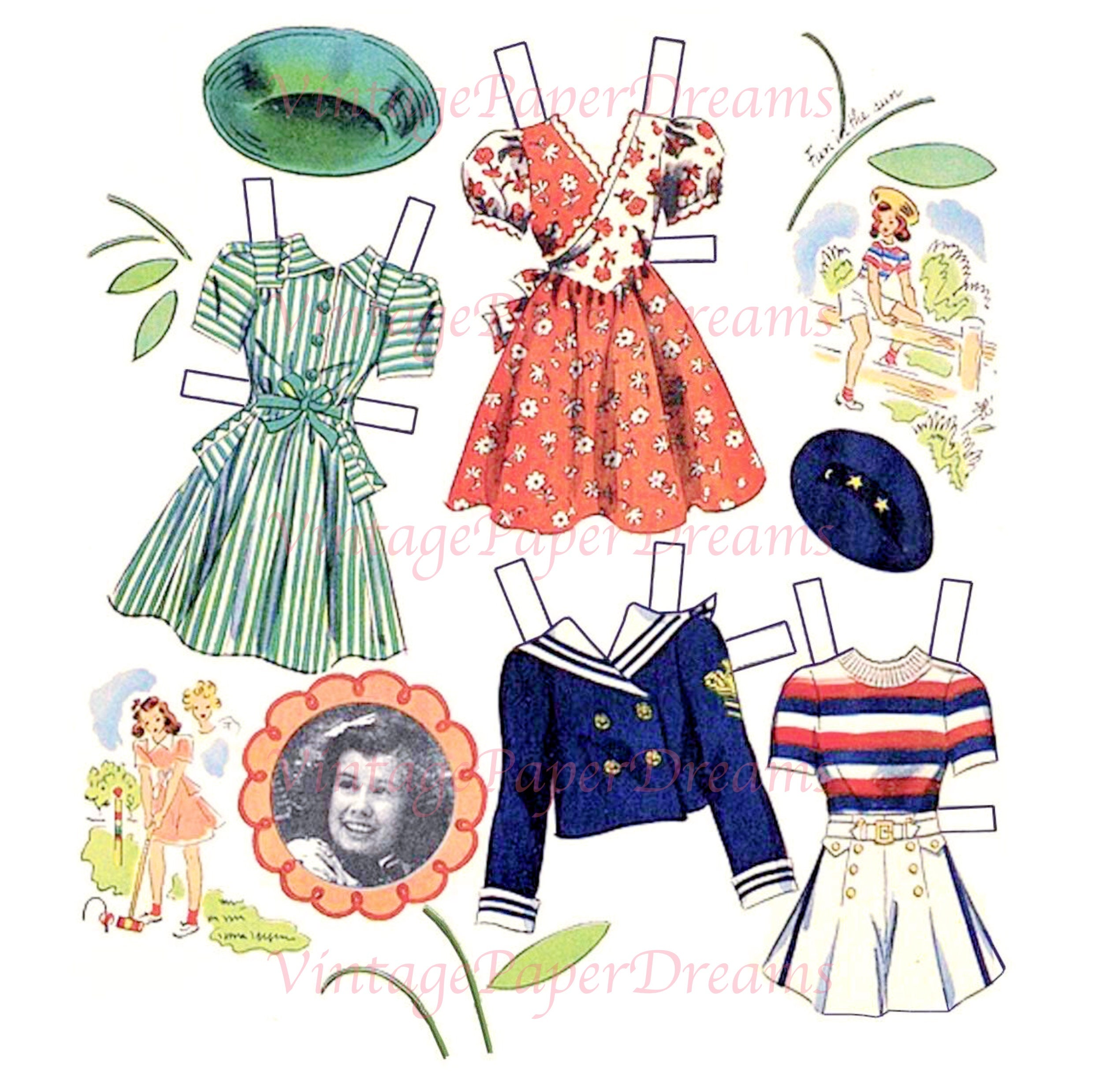 Vintage Paper Doll Printable PDF betty Brewer Paper Doll - Etsy