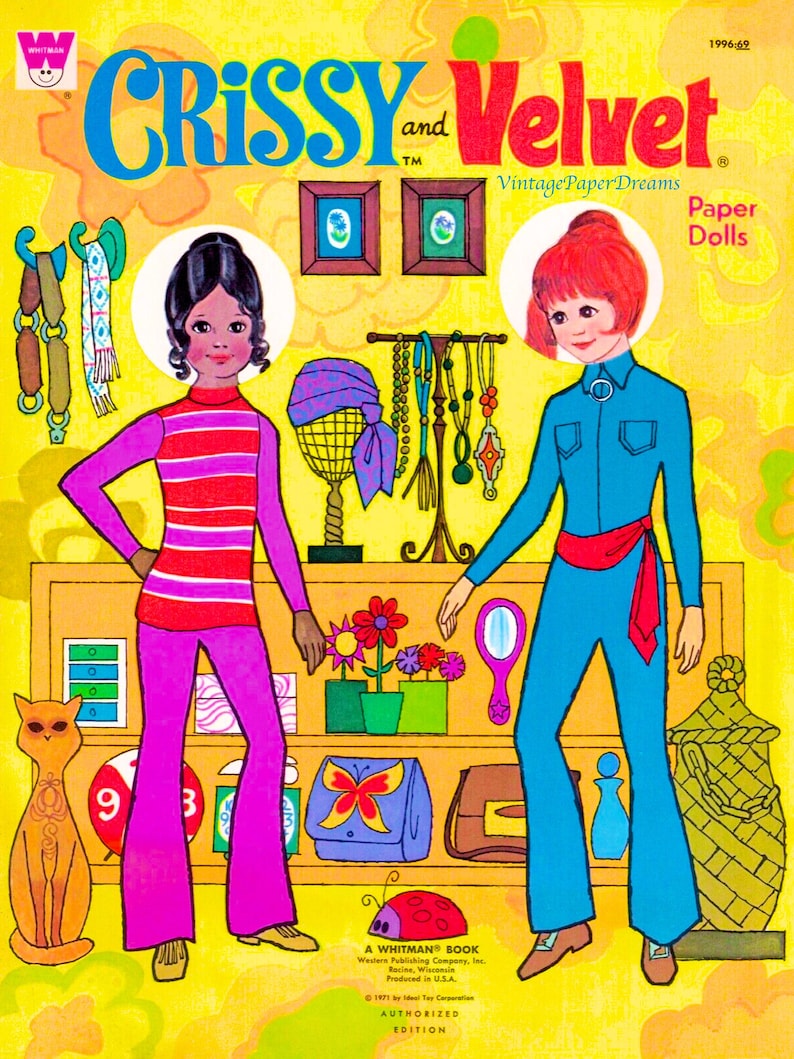 Vintage Paper Doll Printable PDF crissy Paper Doll 70s Etsy