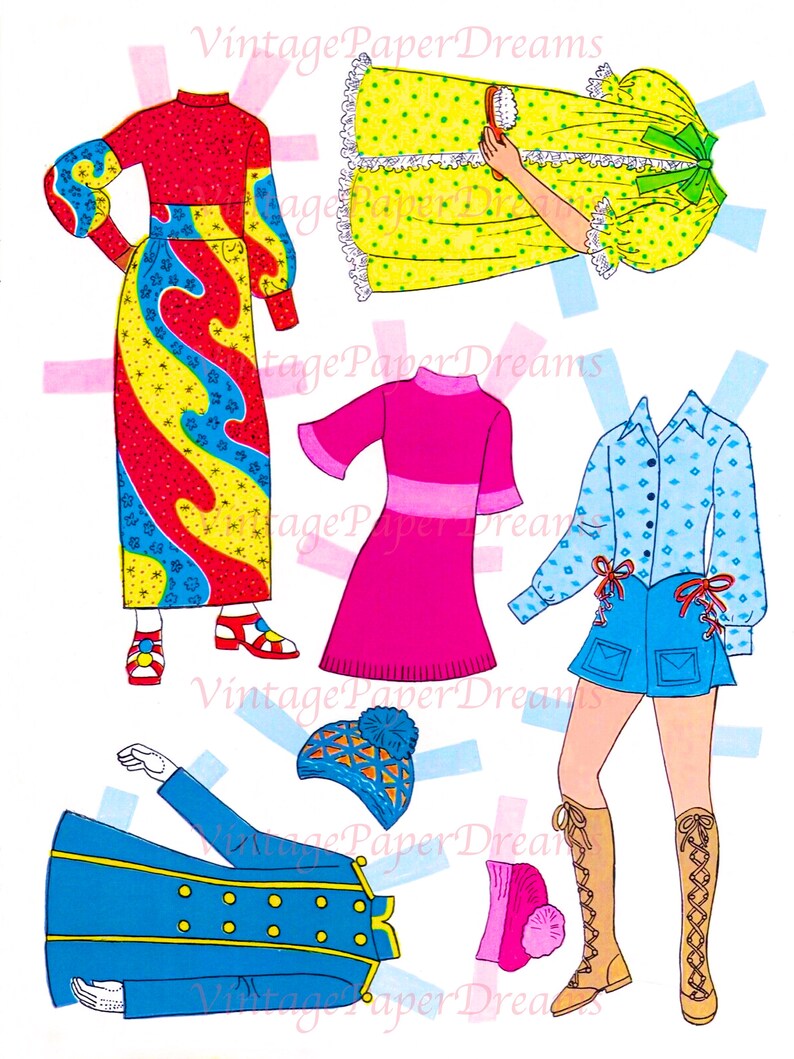 Vintage Paper Doll Printable PDF crissy Paper Doll 70s Etsy