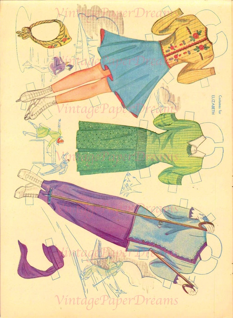 Vintage Paper Doll Printable PDF american Beauties Paper Dolls 40s ...