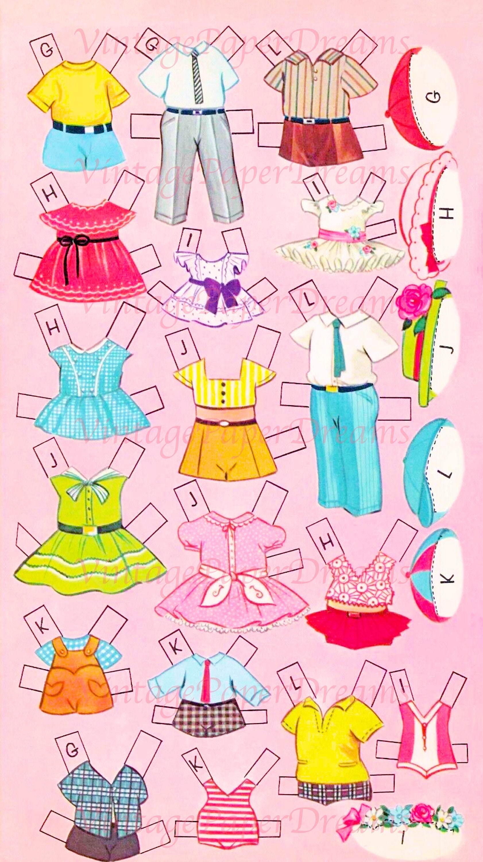 Vintage Paper Doll Printable PDF Dozen Cousins Paper Doll - Etsy