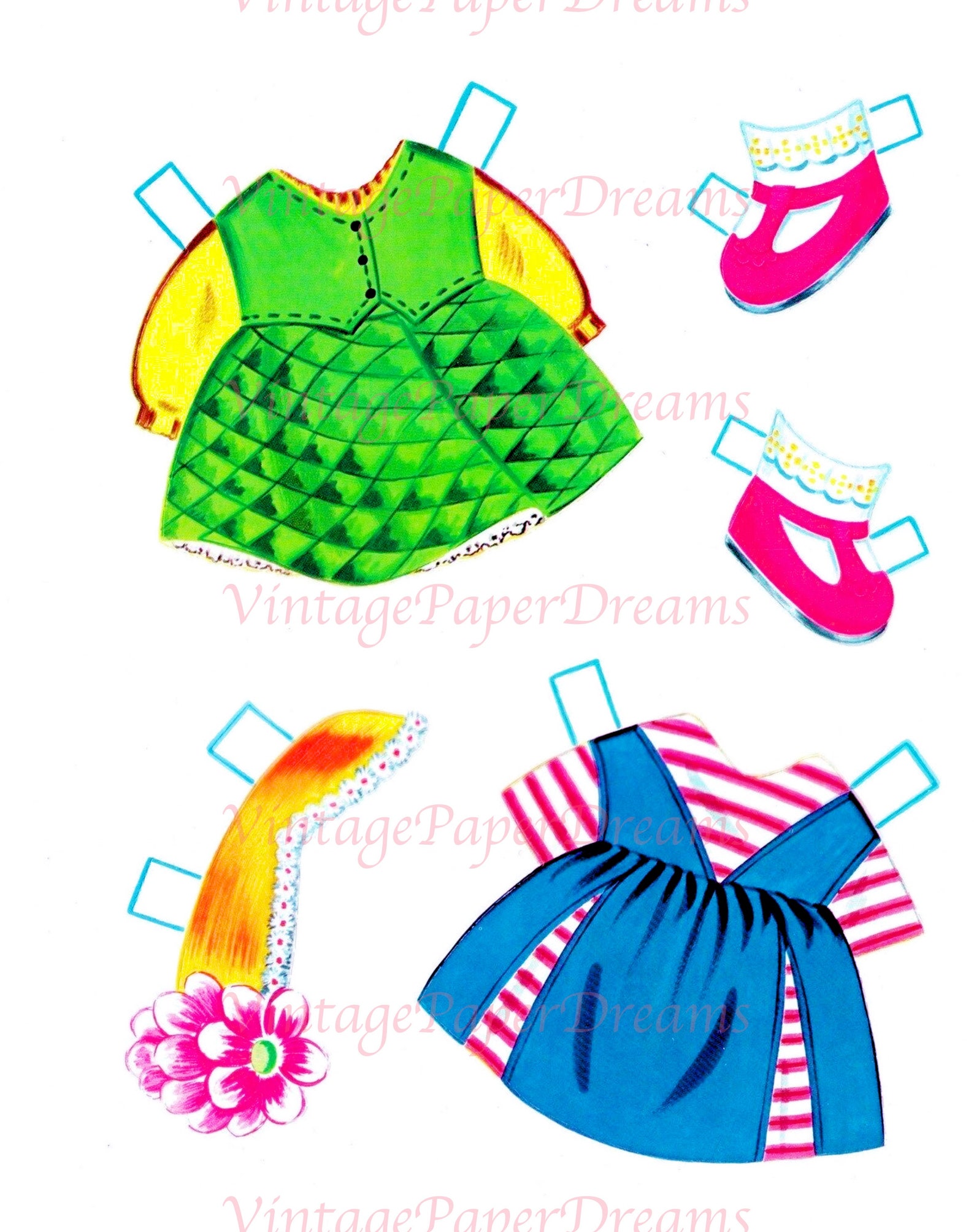 Vintage Paper Doll Printable PDF My Dolly Kisses Paper Doll 60s 1960s ...