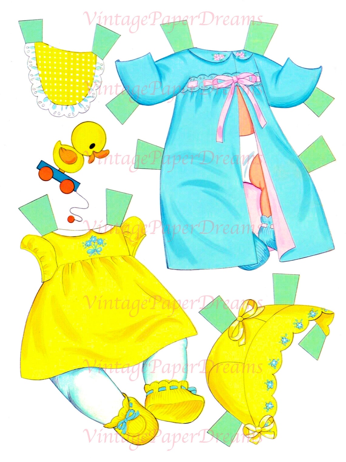 Vintage Paper Doll Printable PDF newborn Baby Paper Doll Etsy