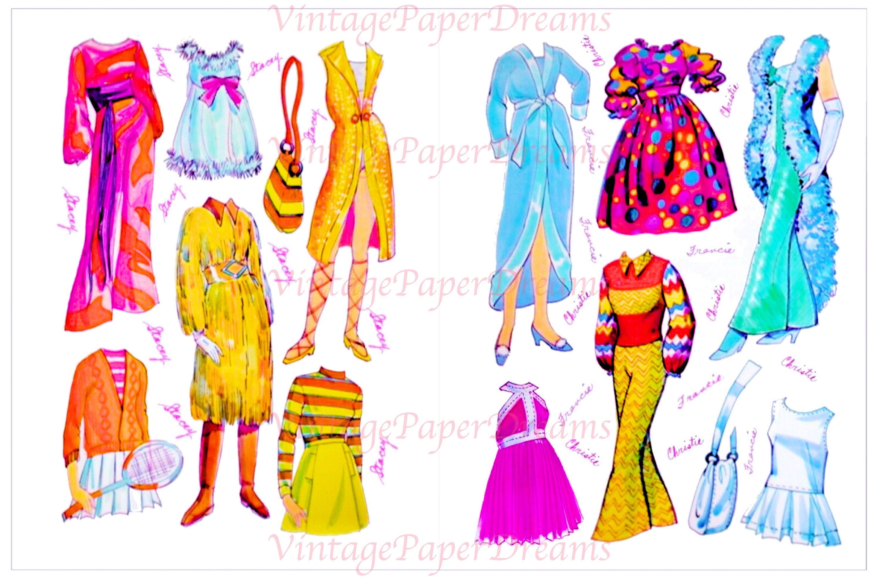 Barbie Paper Doll Printable PDF Barbie Paper Doll Vintage Etsy