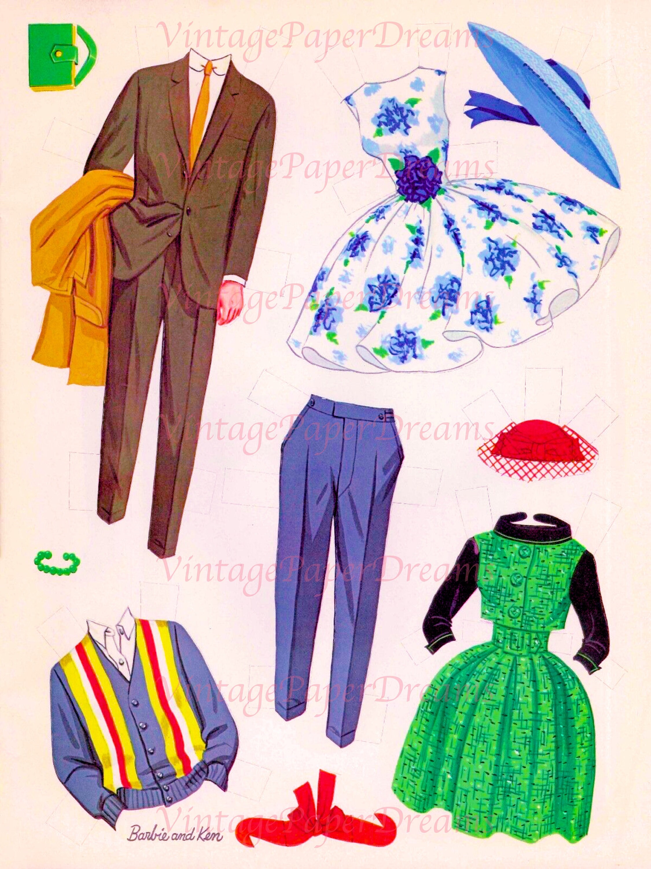 Barbie Paper Doll Printable PDF barbie Ken Paper Doll - Etsy