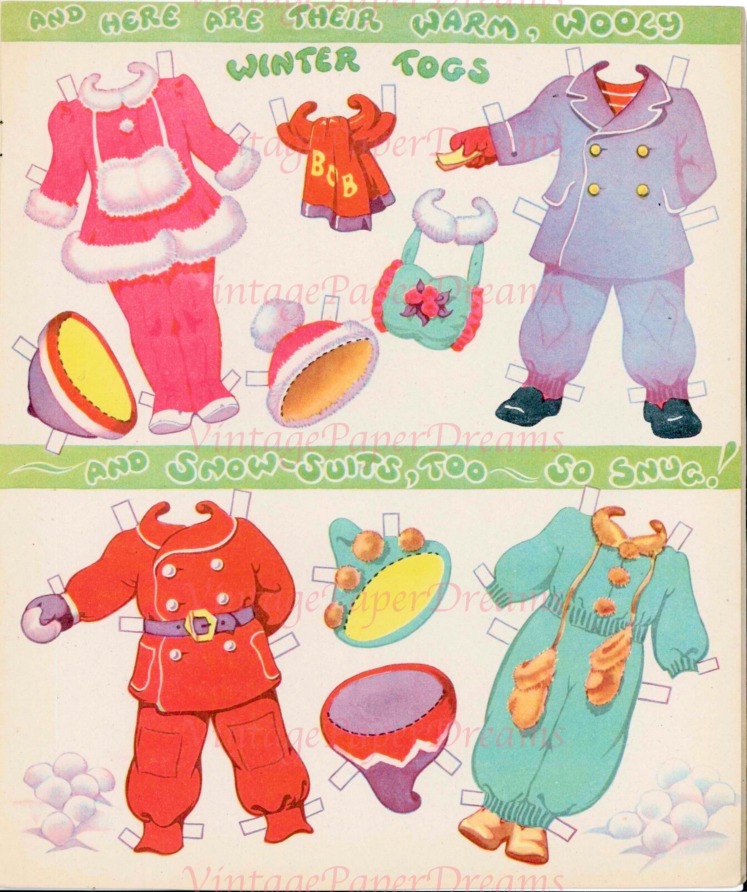 Vintage Paper Doll Printable PDF Bob &amp; Betty Paper Doll 40s 1940s Paper ...