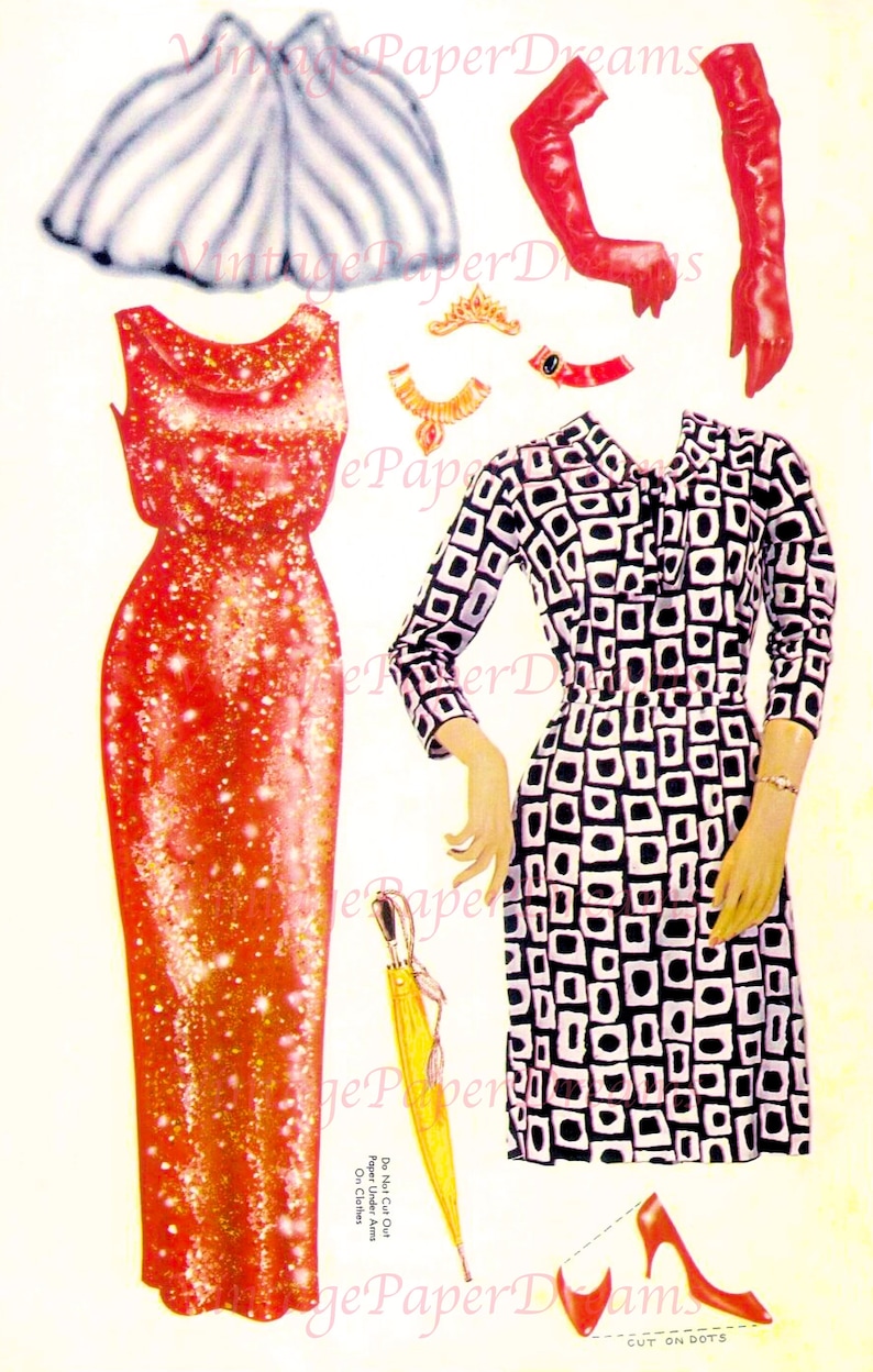 Vintage Paper Doll Printable PDF Bewitched Paper Dolls 60s 1960s Paper ...