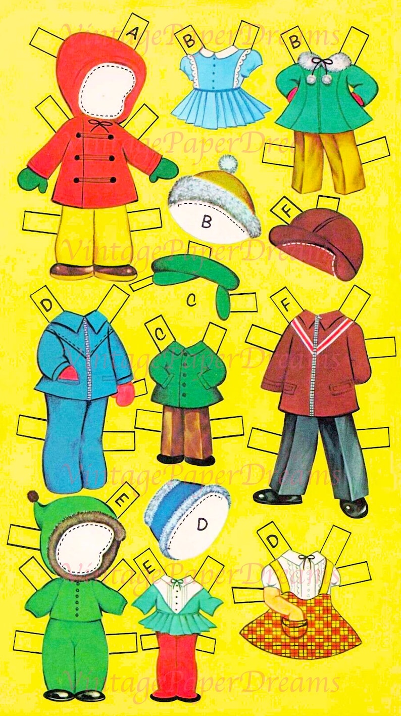 Vintage Paper Doll Printable PDF Dozen Cousins Paper Doll - Etsy
