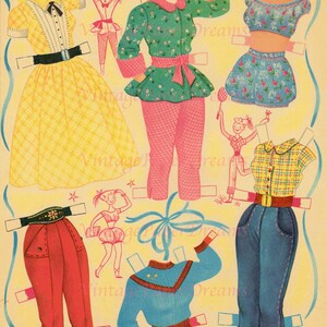 Vintage Paper Doll Printable PDF • best Friends Paper Dolls • 50s 1950s ...