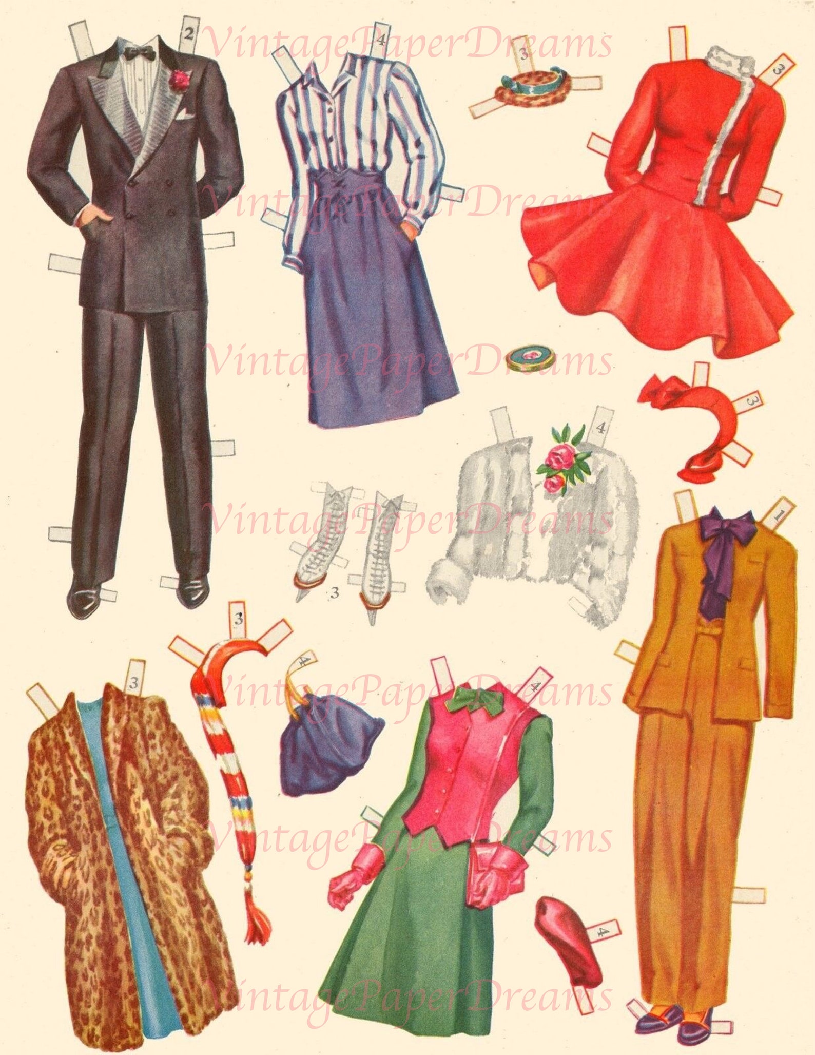 Vintage Paper Doll Printable PDF teenage Paper Dolls 40s 1940s Paper ...