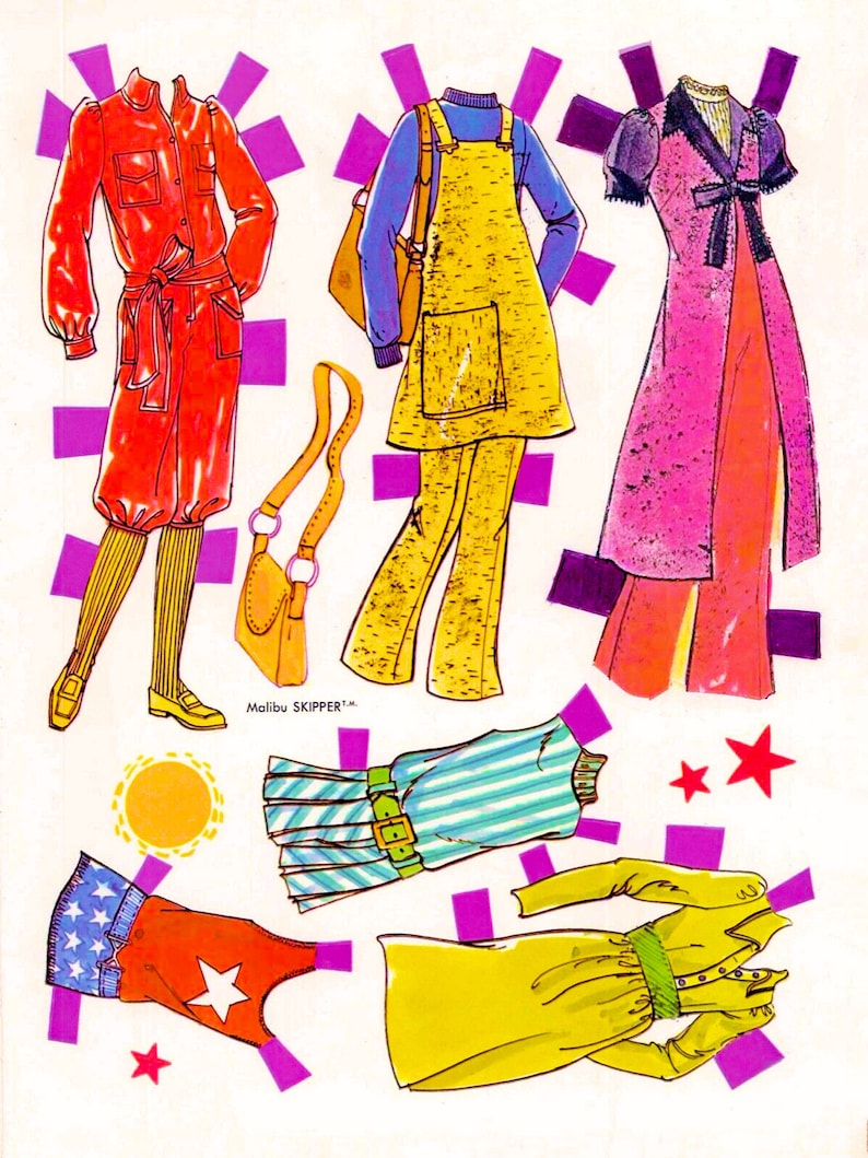 Barbie Paper Doll Printable PDF malibu Barbie Paper Doll - Etsy