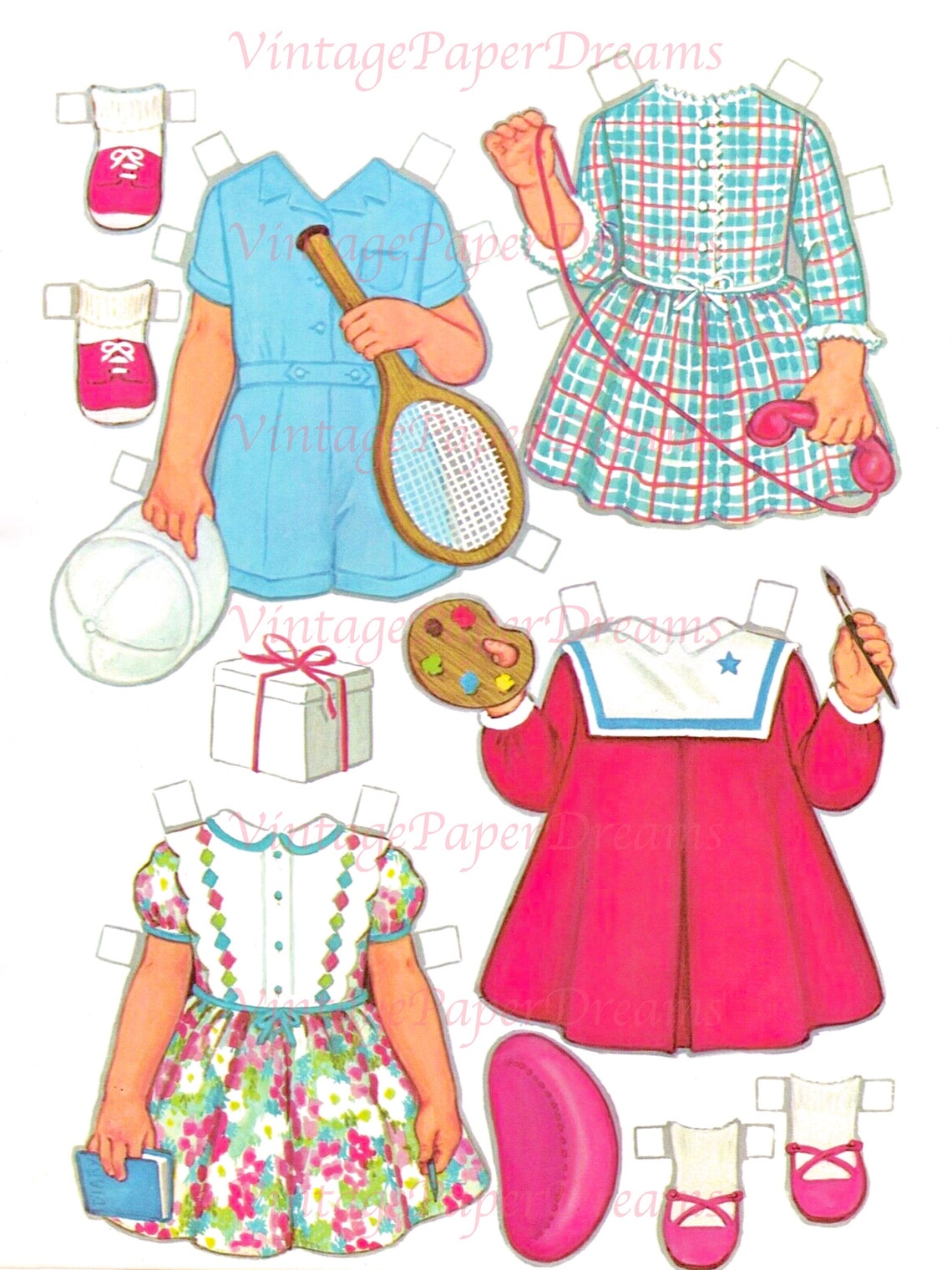 Vintage Paper Doll Printable PDF Little Girl Paper Dollies - Etsy