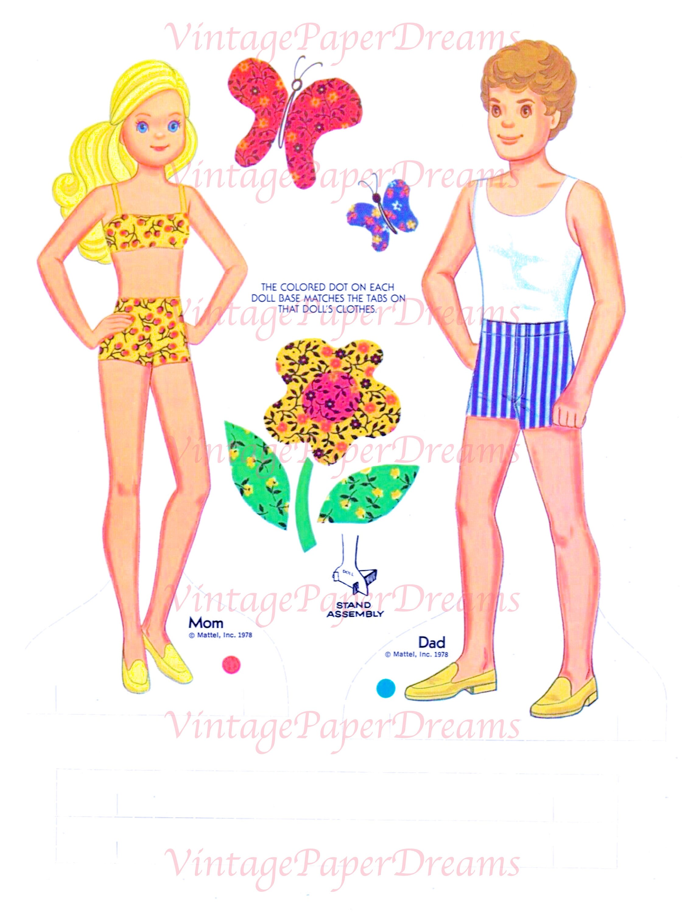 Vintage Paper Doll Printable PDF Sunshine Family Paper Doll - Etsy