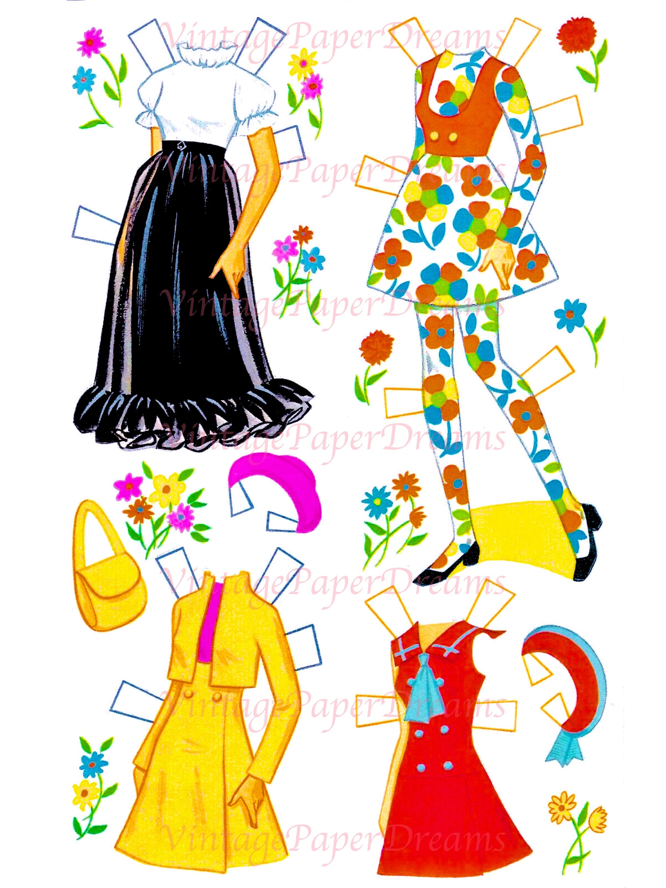 Barbie Paper Doll Printable PDF barbie Paper Doll Vintage 1971 70s