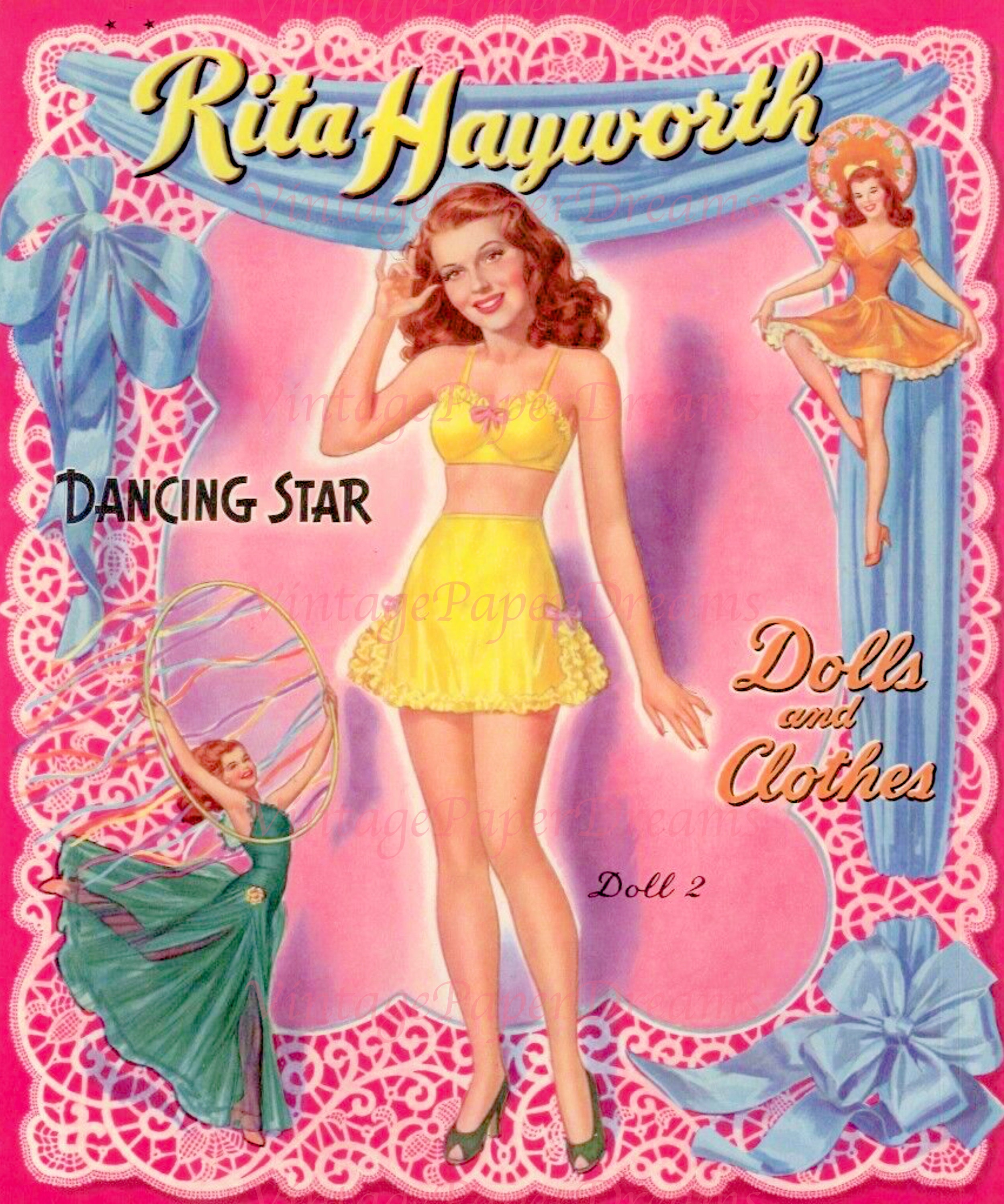 Vintage Paper Doll Printable PDF rosemary Clooney Paper Doll 40s 1940s