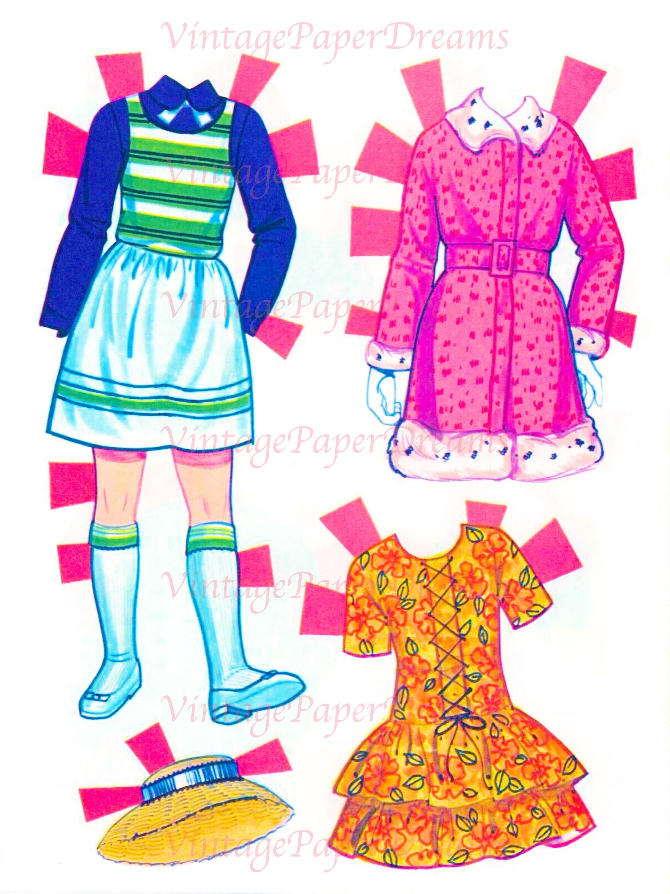Vintage Paper Doll Printable PDF malibu Skipper Paper Doll Etsy Australia
