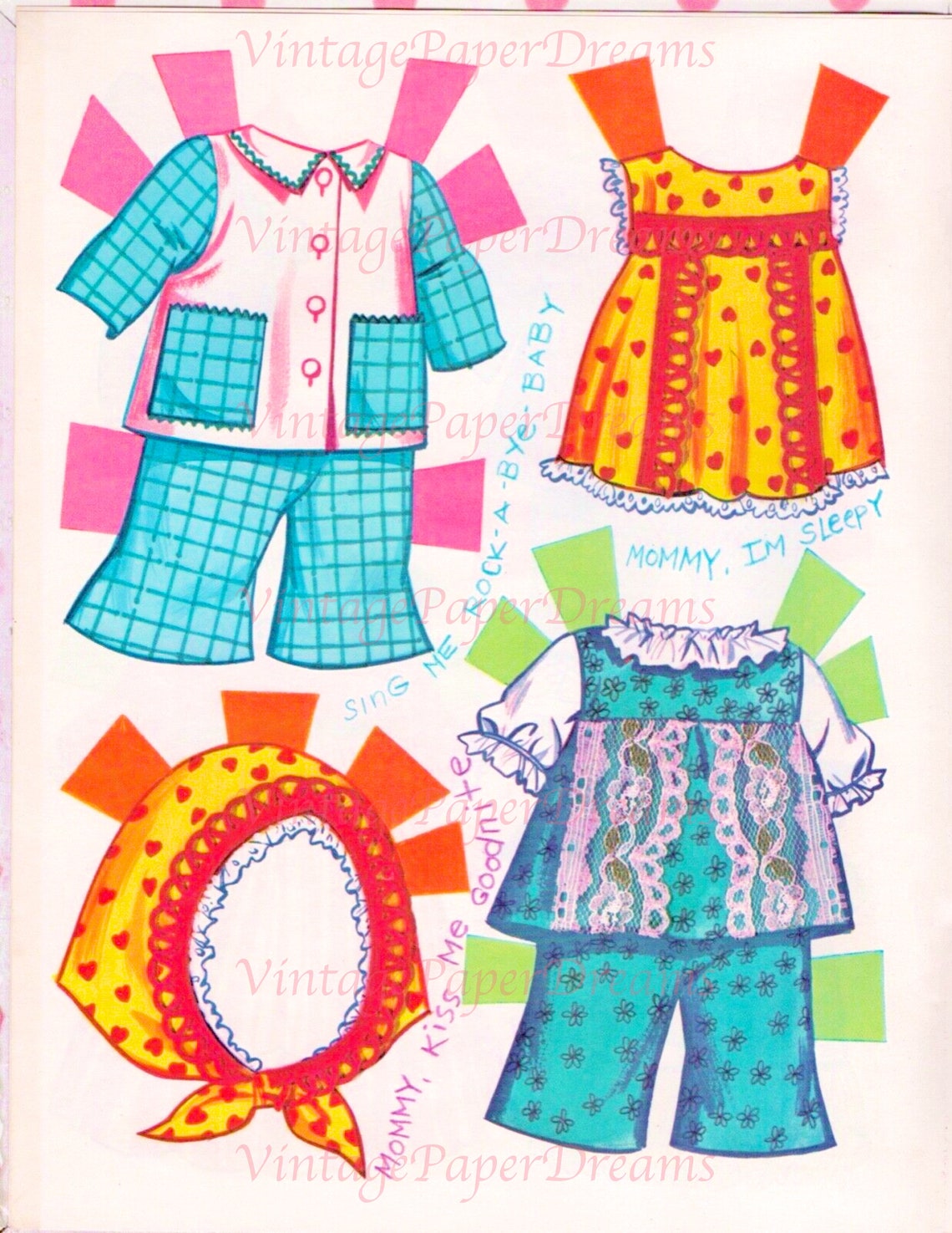 Vintage Paper Doll Printable PDF drowsy Baby Paper Doll - Etsy