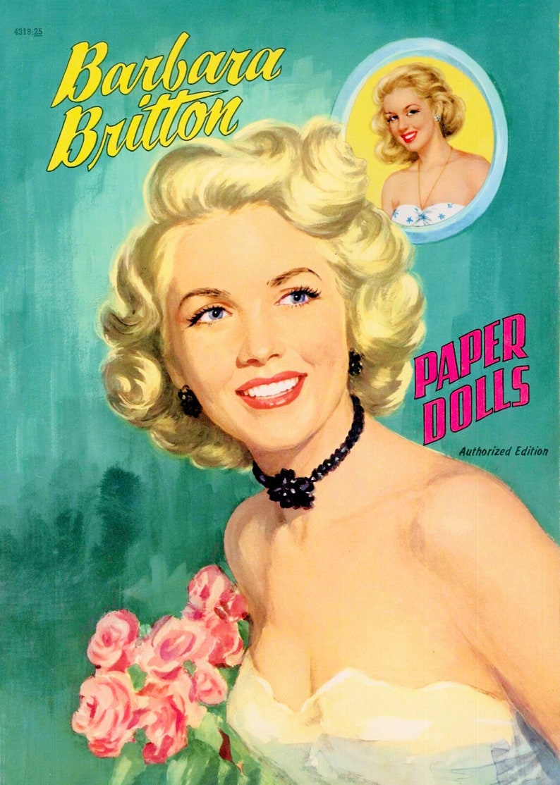 Vintage Paper Doll Printable PDF barbara Britton Paper Doll 50s 1950s