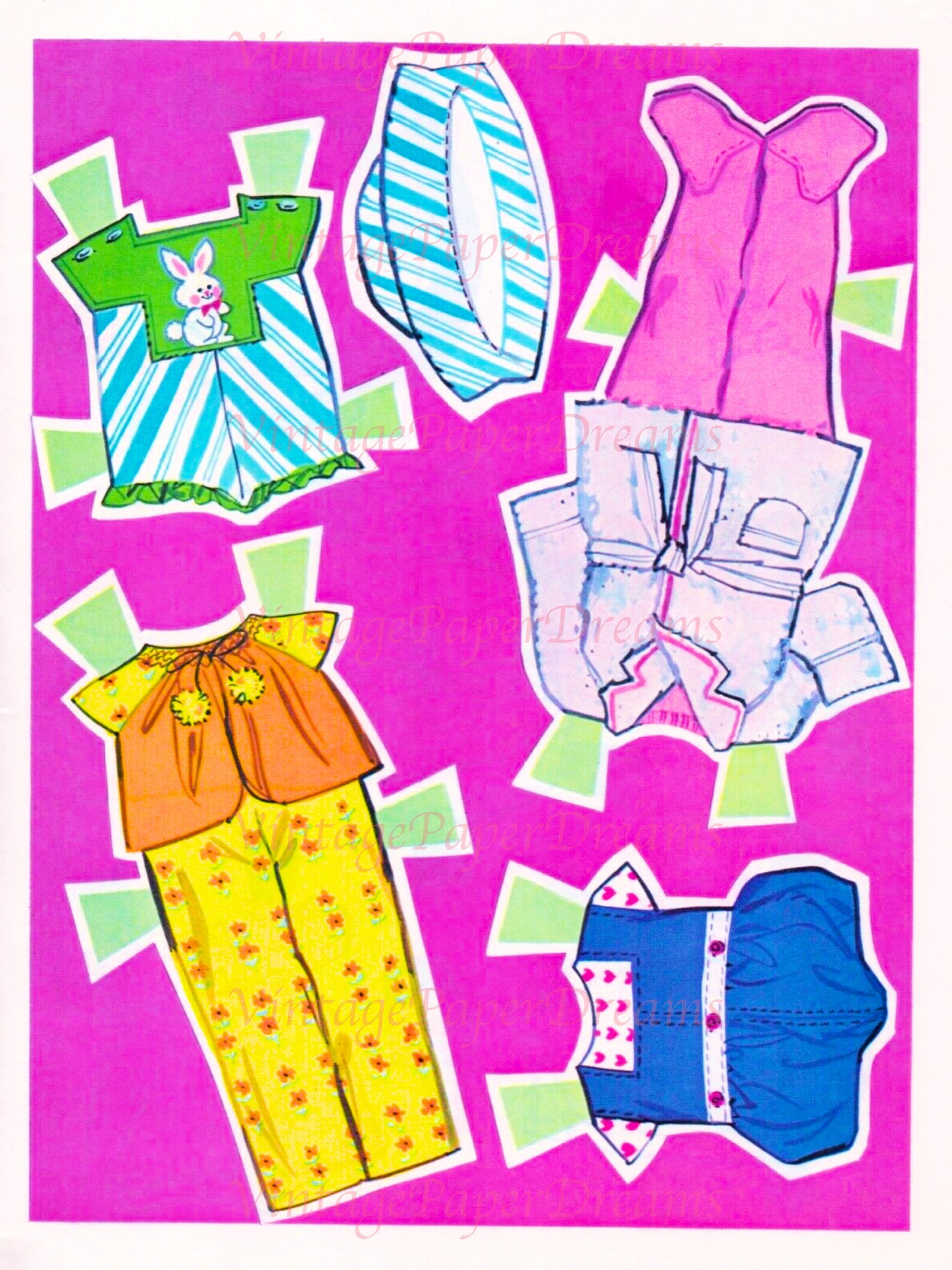 Vintage Paper Doll Printable PDF baby Paper Doll 70s 1970s Paper Doll