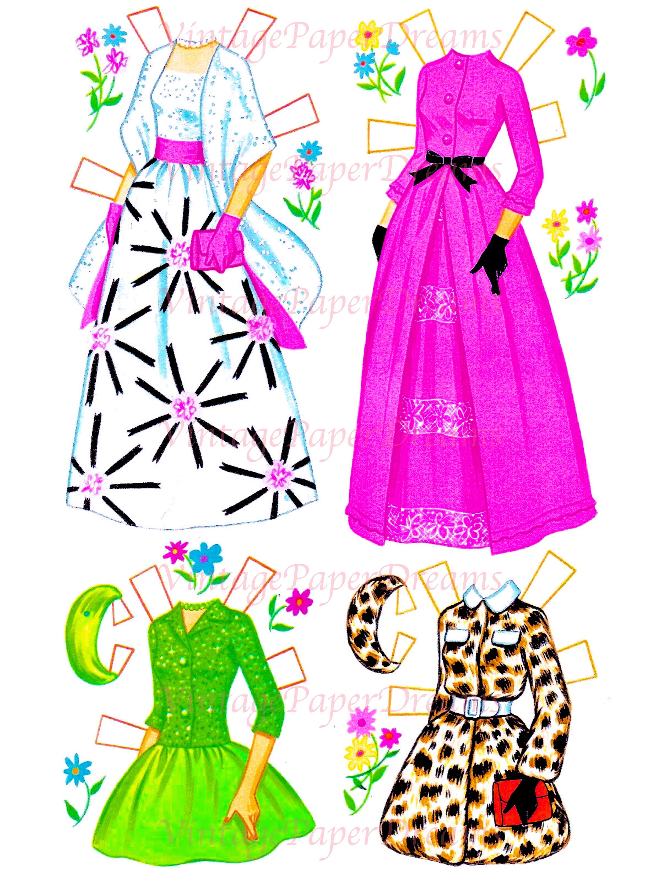 Barbie Paper Doll Printable PDF barbie Paper Doll Vintage Etsy
