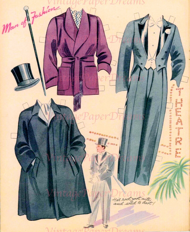Vintage Paper Doll Printable PDF bob Hope Dorothy Lamour - Etsy