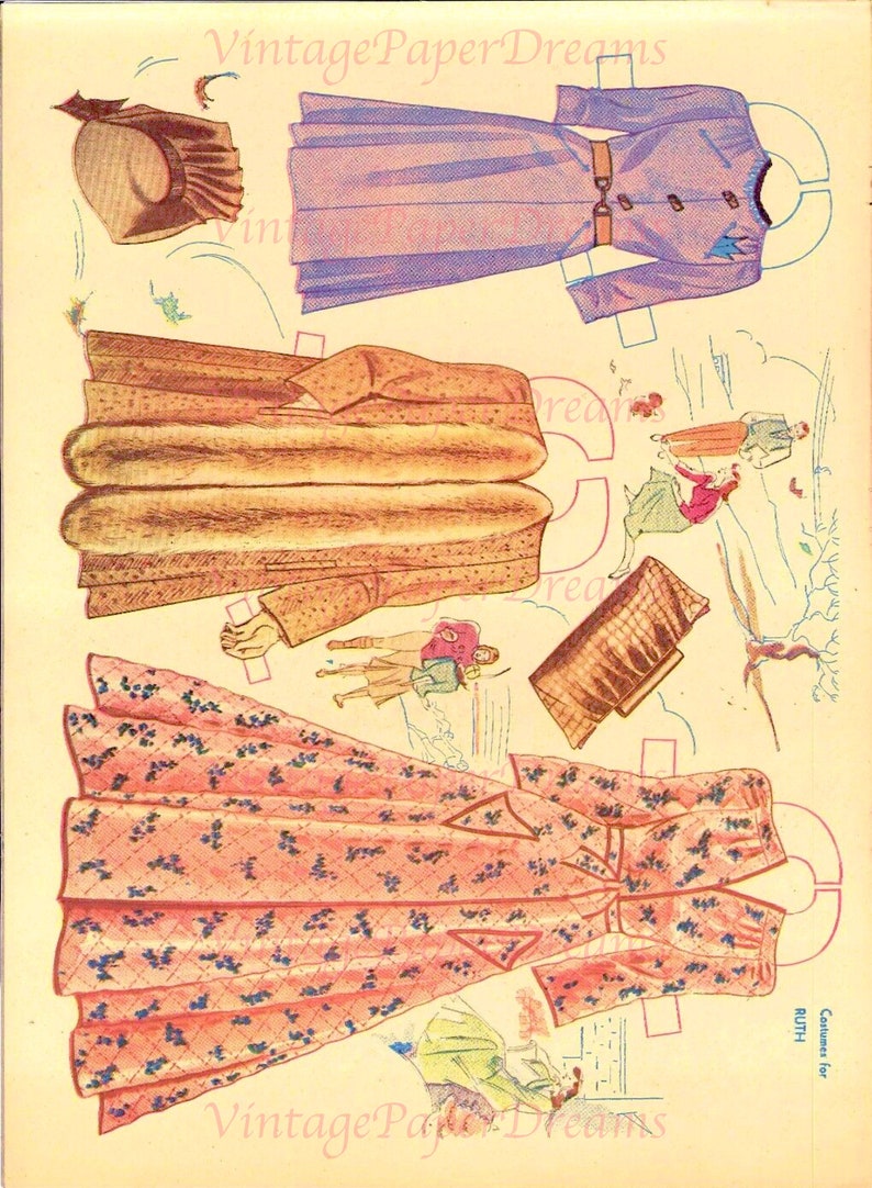 Vintage Paper Doll Printable PDF american Beauties Paper Dolls 40s ...