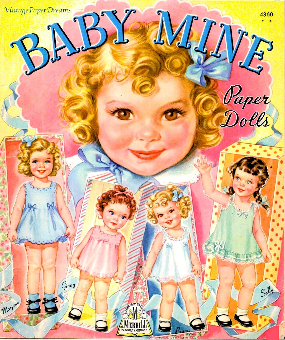 Vintage Paper Doll Printable PDF baby Mine Paper Doll 40s 1940s Paper Doll Pattern Digital