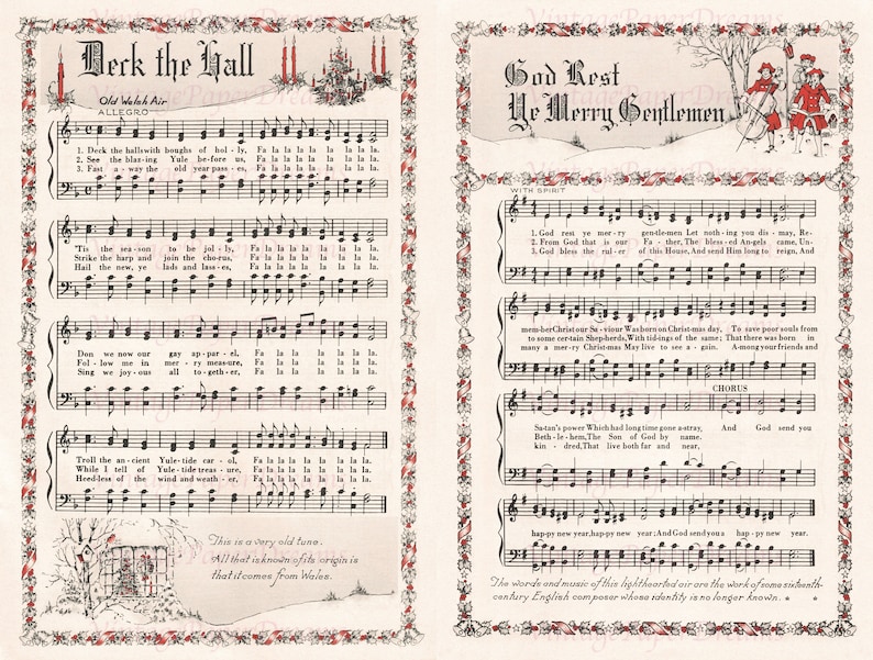 Vintage Printable Christmas Carol - Il 794xN.5595695205 Hoc9 