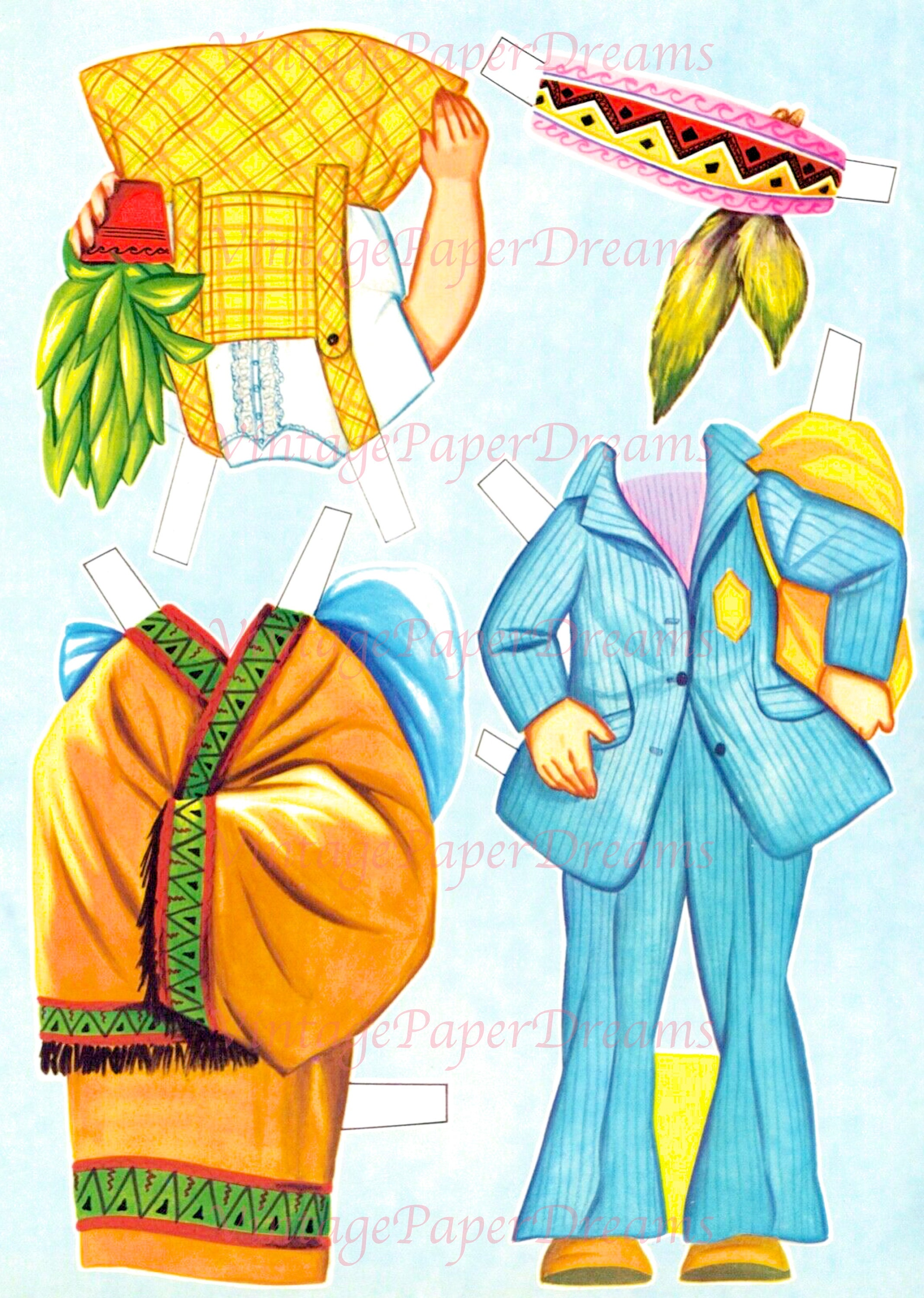 Vintage Paper Doll Printable PDF French Paper Doll 60s 1960s Paper Doll ...