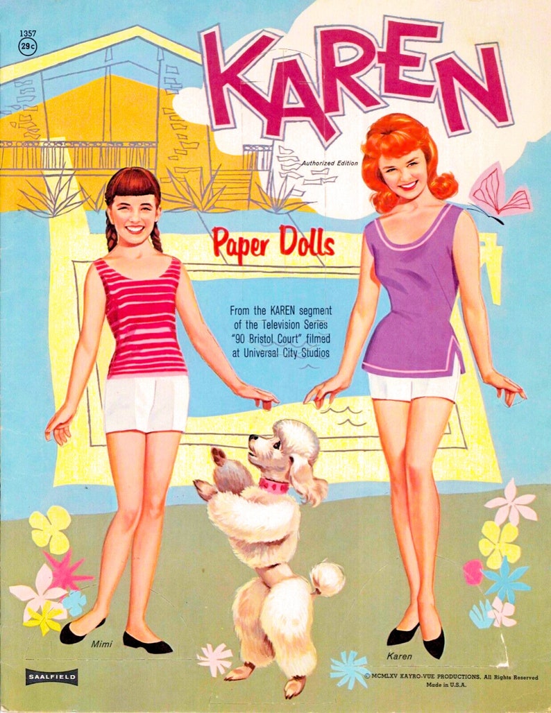 Vintage Paper Doll Printable PDF • karen Paper Dolls •