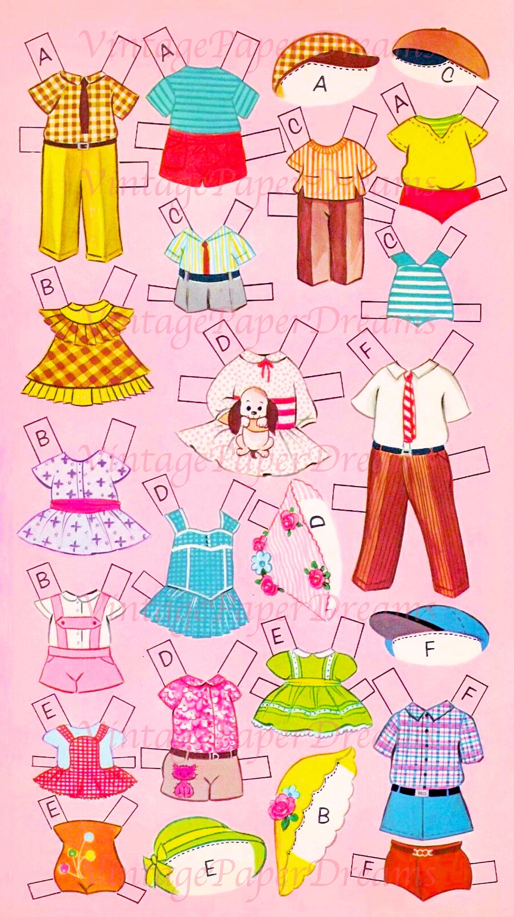 Vintage Paper Doll Printable PDF Dozen Cousins Paper Doll - Etsy