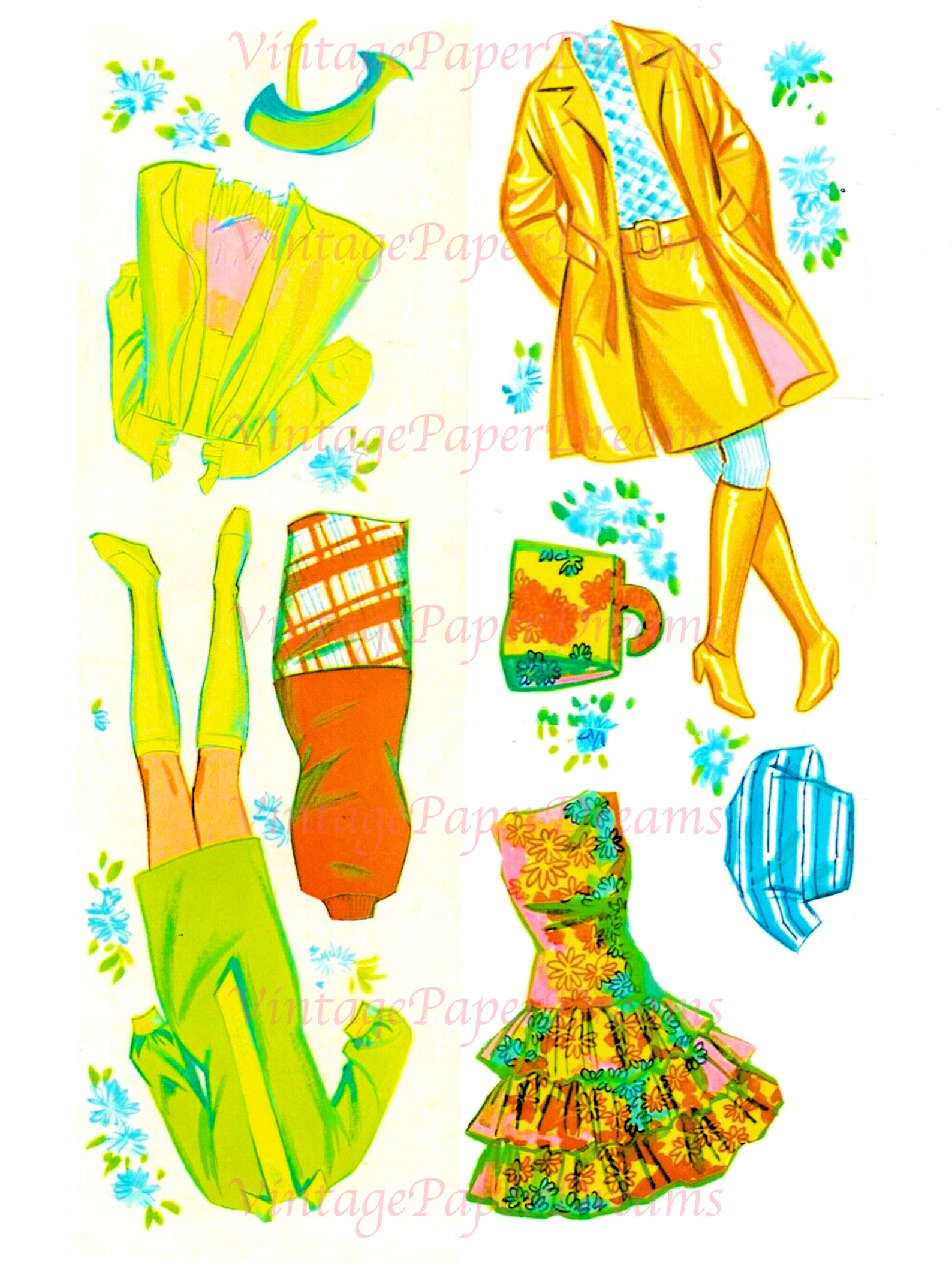 Barbie Paper Doll Printable PDF mod Barbie Paper Doll - Etsy