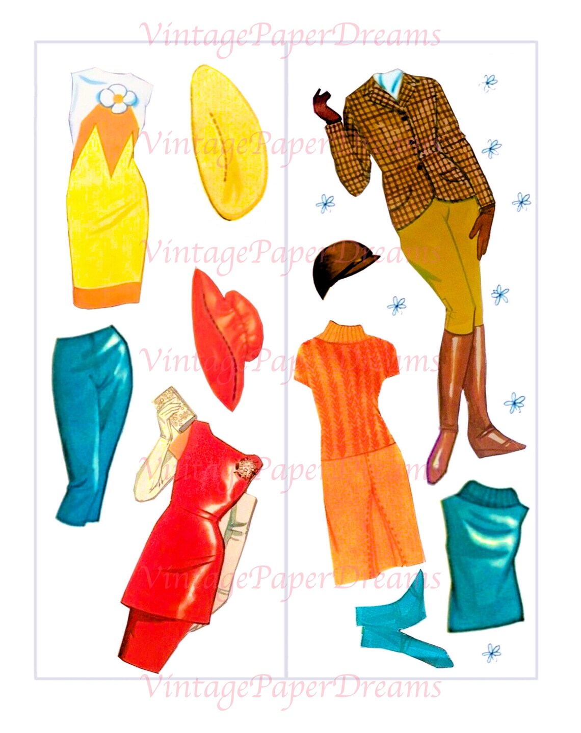 Barbie Paper Doll Printable PDF magic Barbie Paper Doll Etsy